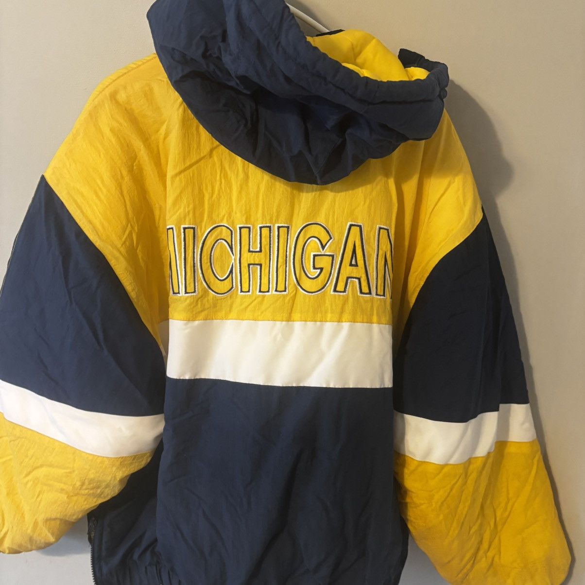 Logo 7 Vintage 1990s Logo 7 Michigan University Embroidered Puffer Size US XL / EU 56 / 4 - 5 Thumbnail