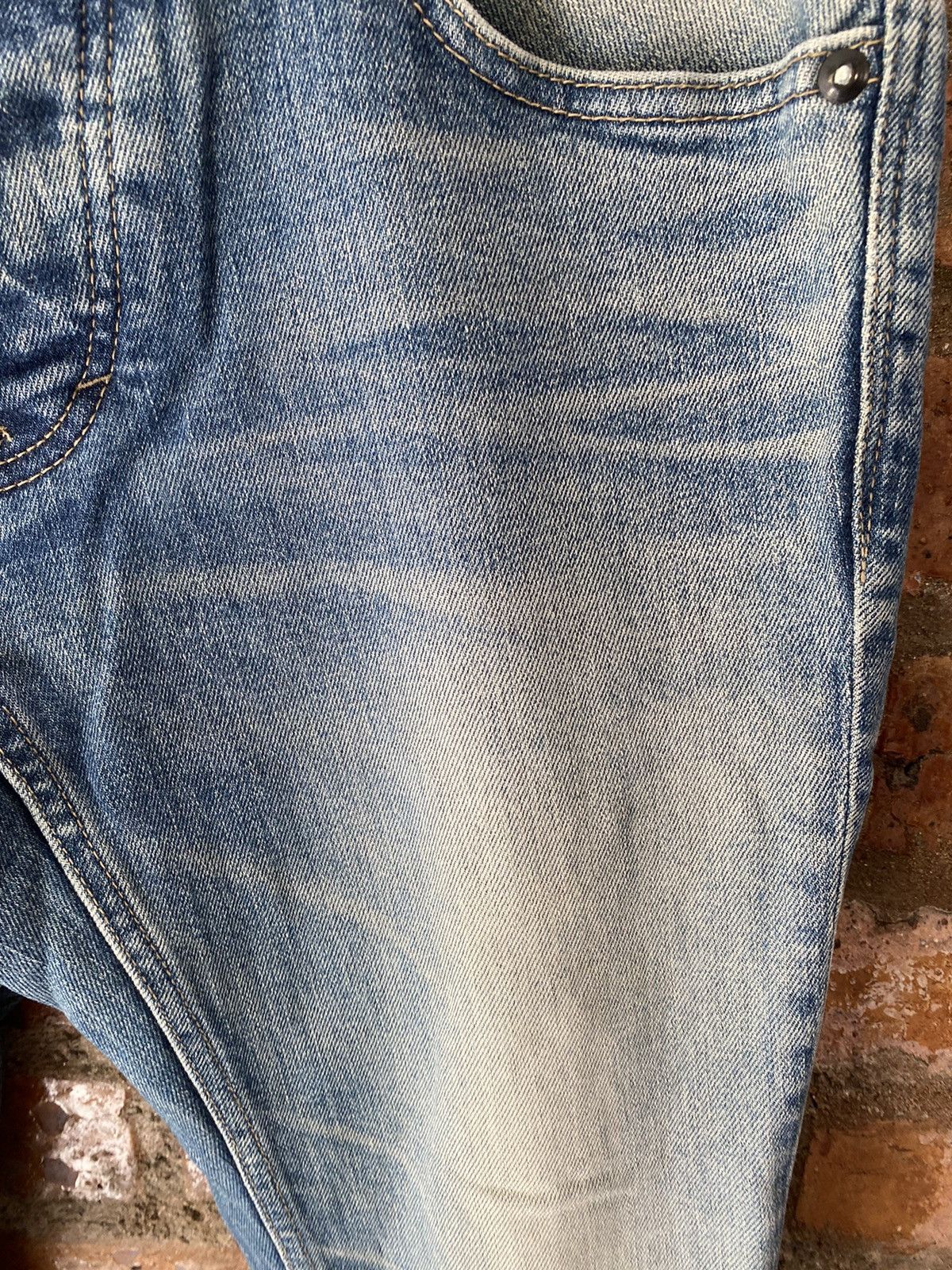 5351 POUR LES HOMMES 2000s 5351 pour less homme Flare Whisker Faded denim Size US 33 - 8 Thumbnail