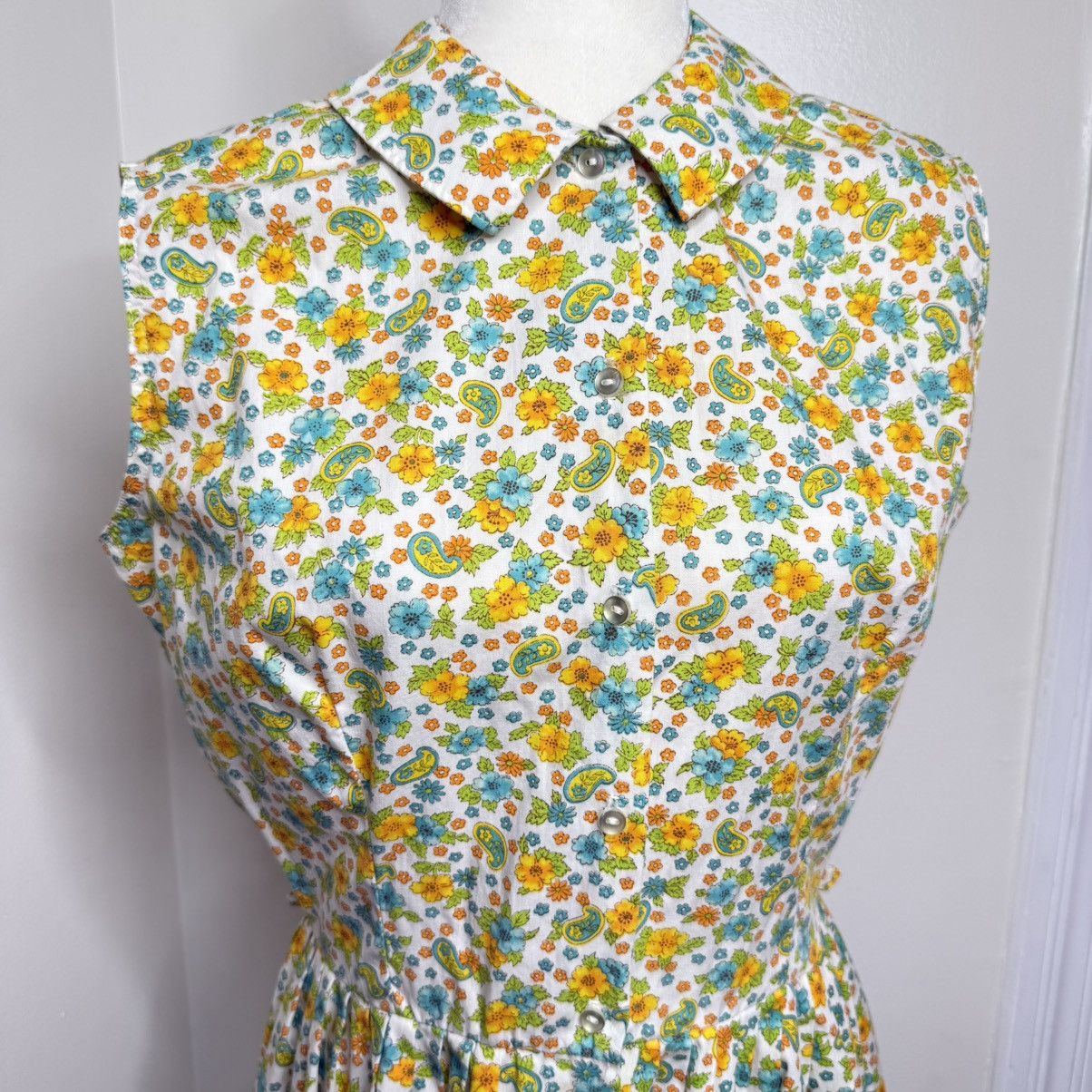 Other VTG 60s Floral Paisley Dress Sz 18 (Modern Large) Size L / US 10 / IT 46 - 2 Thumbnail