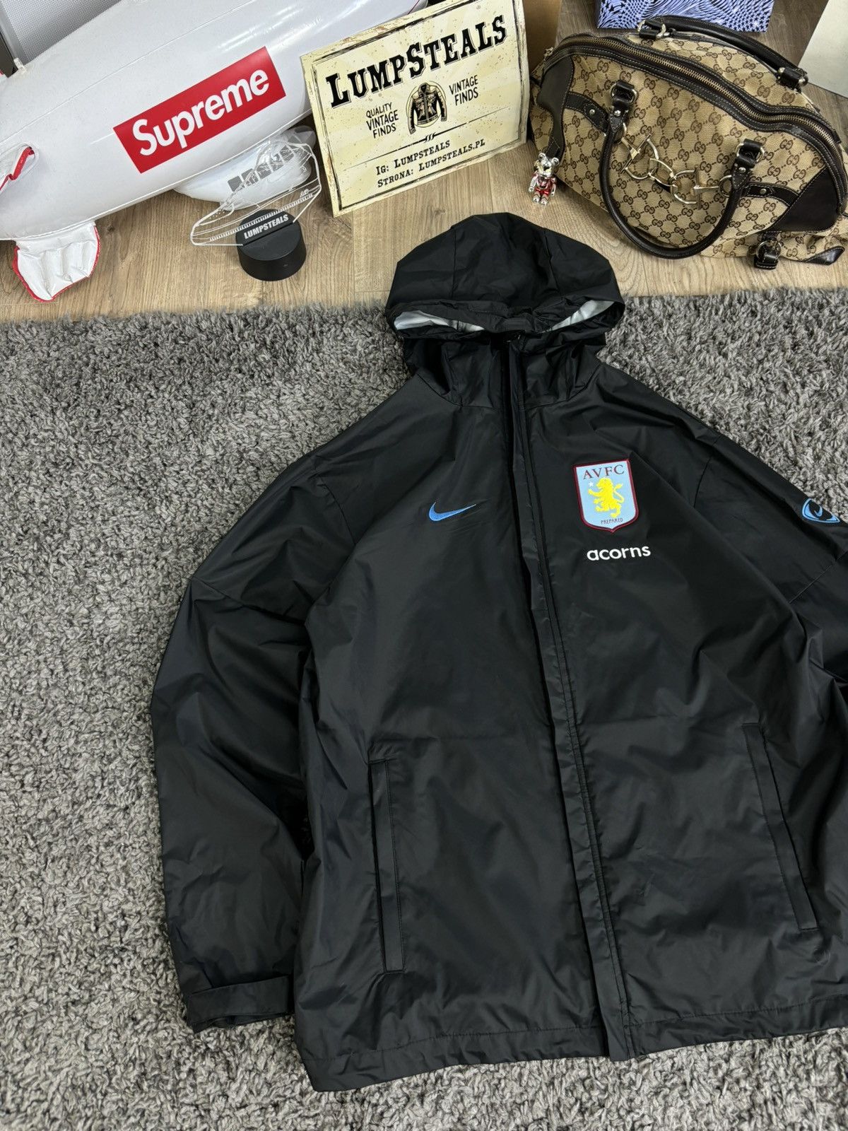 Nike Vintage Windbreaker Jacket Football Aston Villa Nike Nylon Size US M / EU 48-50 / 2 - 3 Thumbnail
