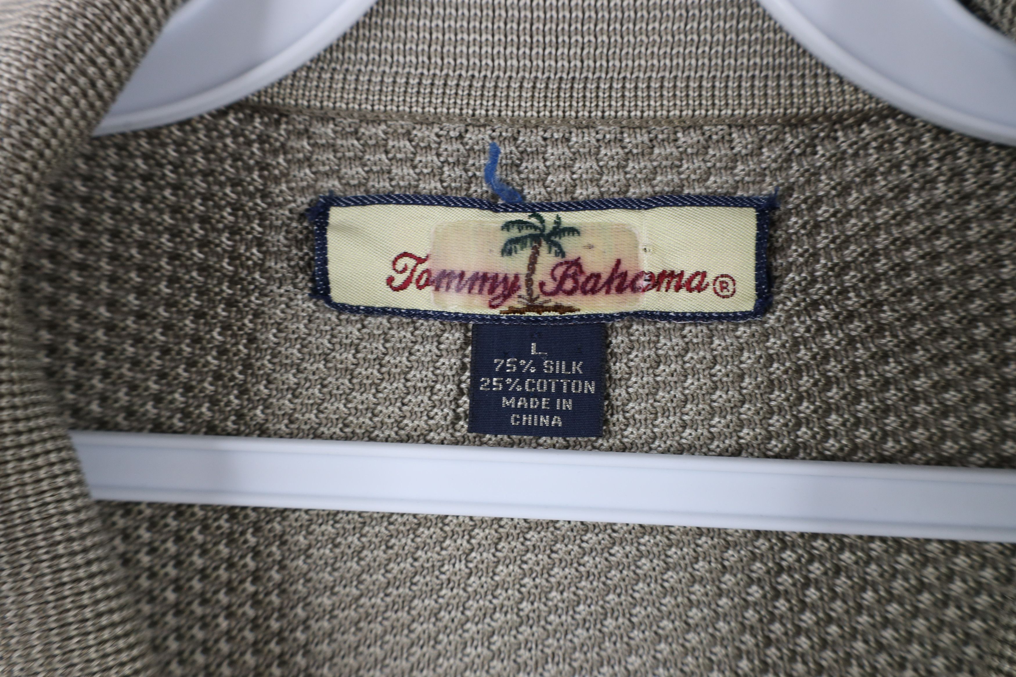 Tommy Bahama × Vintage Vintage 90s Tommy Bahama Waffle Knit Long Sleeve Polo Size US L / EU 52-54 / 3 - 5 Thumbnail