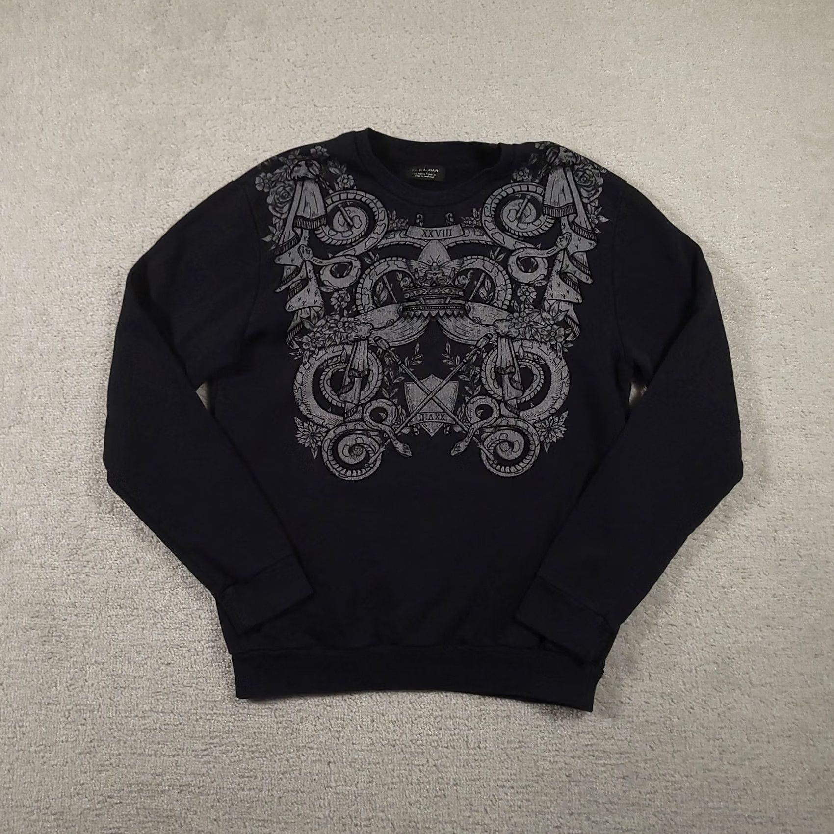 Zara Zara Man Black & Gray Snakes Sweater Size Medium Size US M / EU 48-50 / 2 - 2 Thumbnail