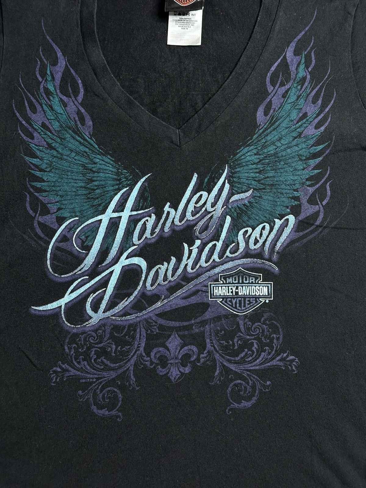 Vintage Harley Davidson Motorcycle Made in USA 2012 T-shirt Size M / US 6-8 / IT 42-44 - 2 Thumbnail