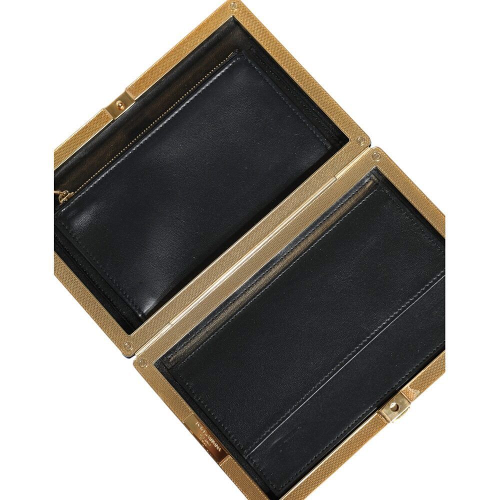 Dolce & Gabbana Dolce & Gabbana Blue Velvet Gold Frame Clutch Evening Party Size ONE SIZE - 5 Thumbnail