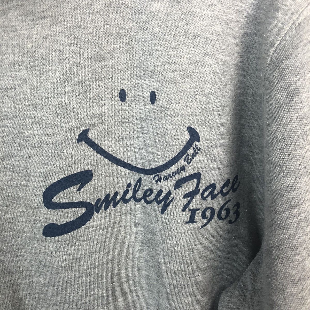 Japanese Brand Harvey Ball Smiley Face like kapital Grey Hoodie sweater#A67 Size US M / EU 48-50 / 2 - 12 Thumbnail