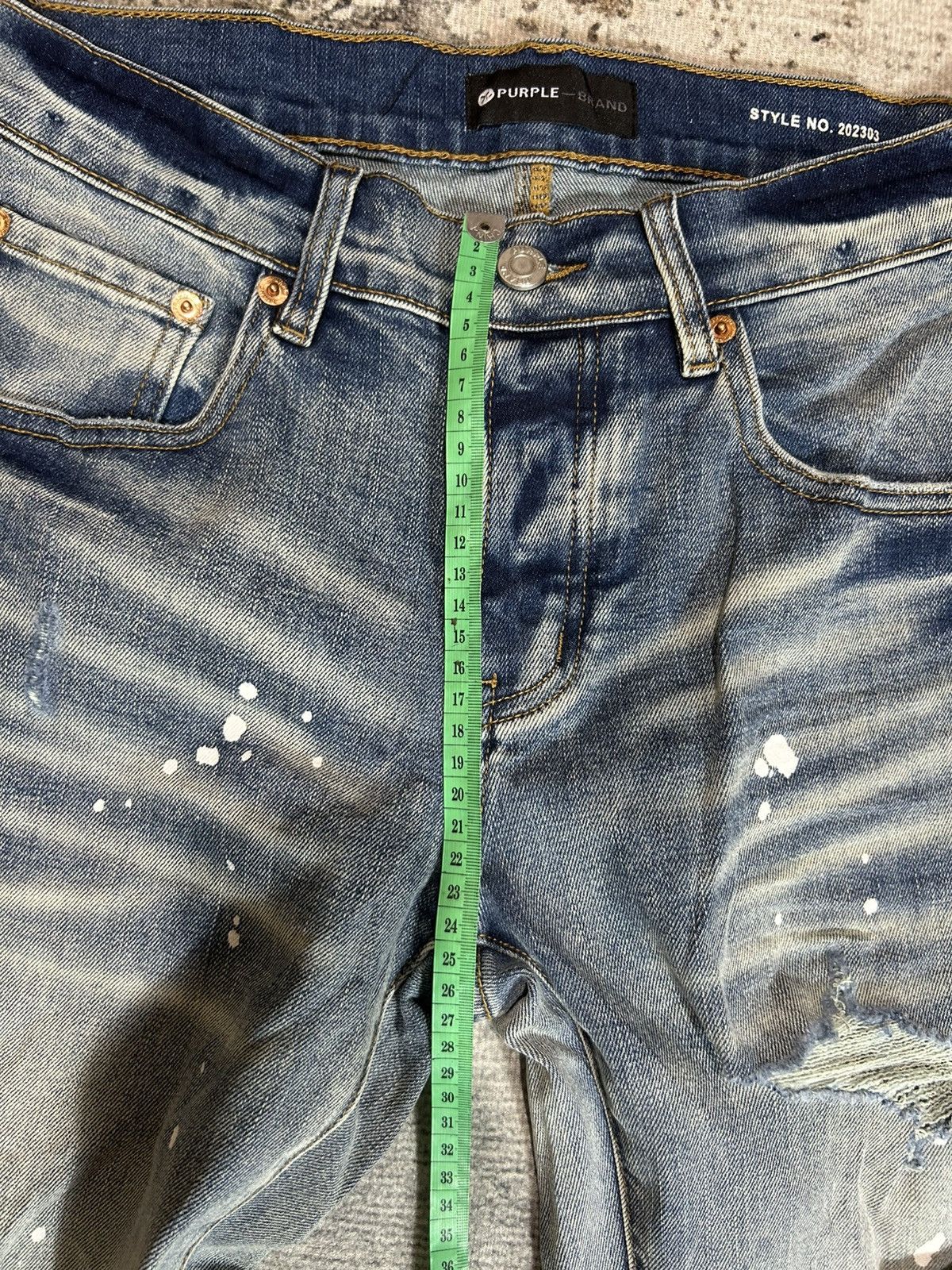 Purple Brand Purple Brand Blue Washed Paint Denim Size US 29 - 12 Thumbnail