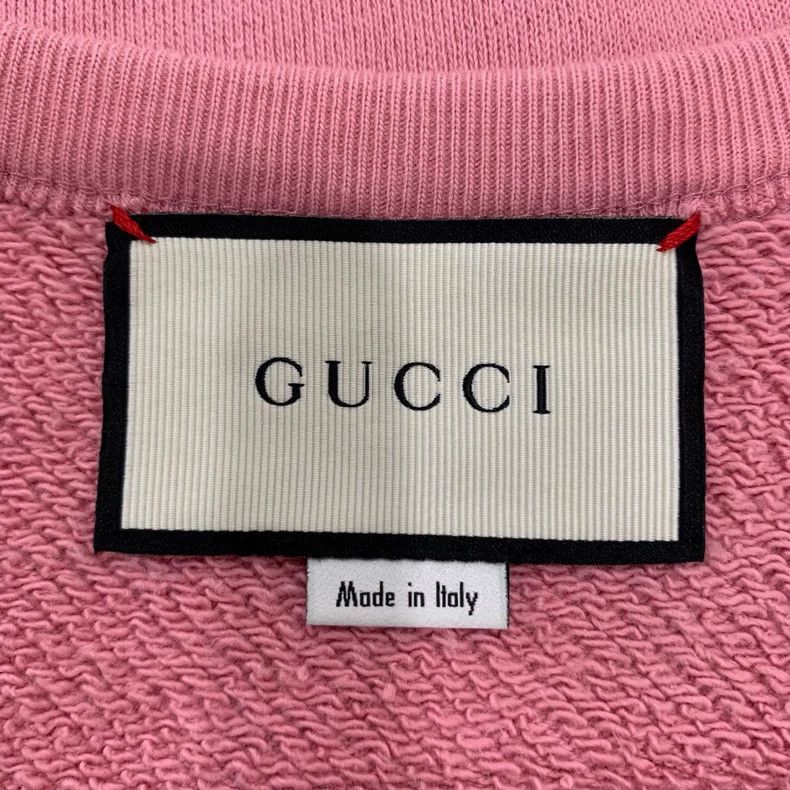Gucci Gucci Logo printed hot diamond pattern round neck pink cott Size US XXS / EU 40 - 5 Thumbnail