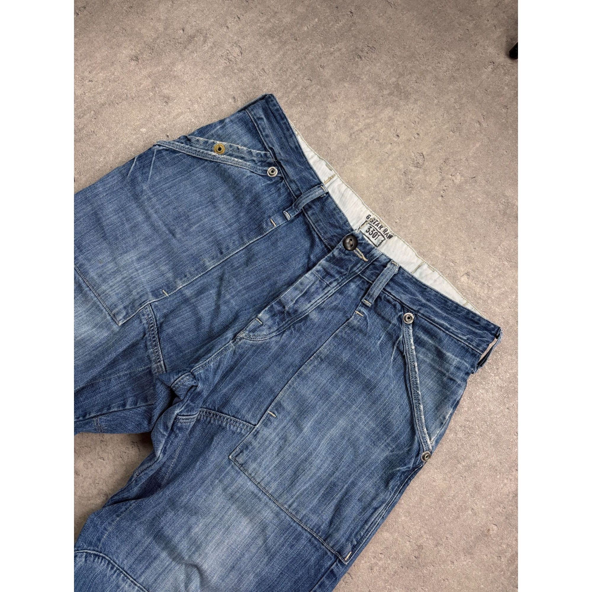 G-Star G-Star RAW 3301 Tapered Fit Jeans Distressed Blue Denim 32x3 Size US 32 / EU 48 - 4 Thumbnail