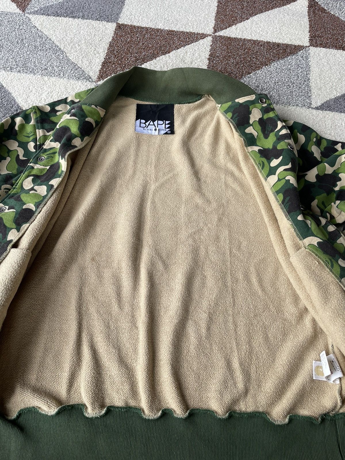 Bape OG Bape ABC Camo Green Sweat Varsity Jacket Size US M / EU 48-50 / 2 - 7 Thumbnail