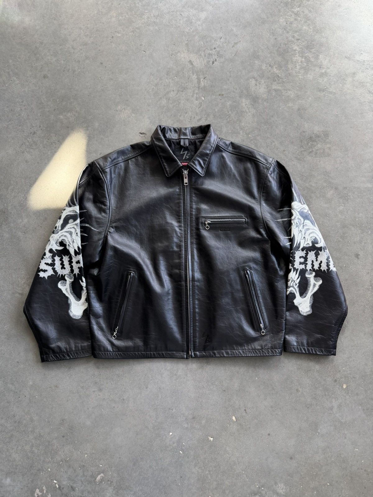 ジャケット・アウター Supreme Yohji Yamamoto Leather Jacket L Supreme x Yohji Yamamoto Leather Jacket | Black | FARFETCH