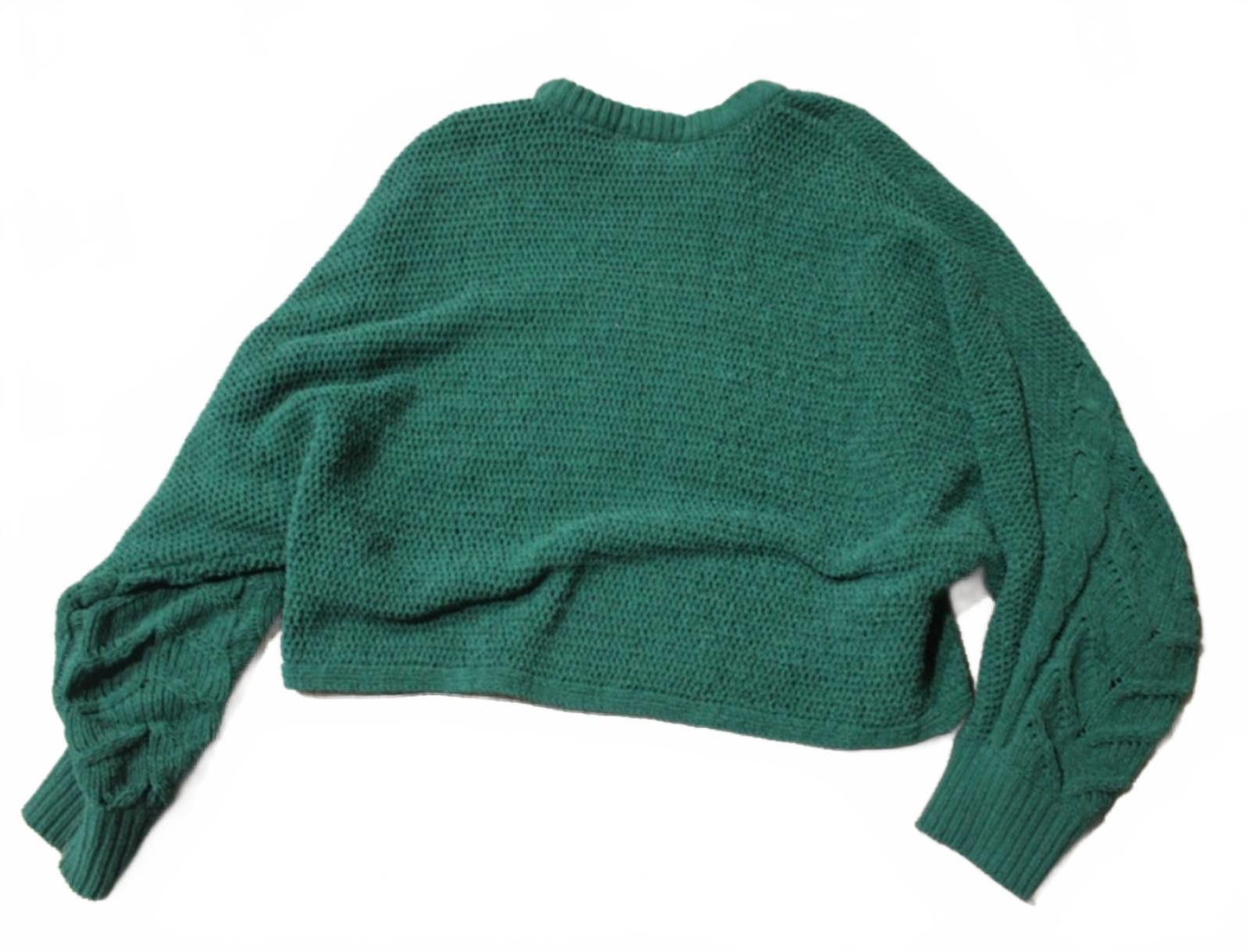 Other Planet Gold Green Cable Knit Cropped Sweater XL Size XL / US 12-14 / IT 48-50 - 3 Thumbnail