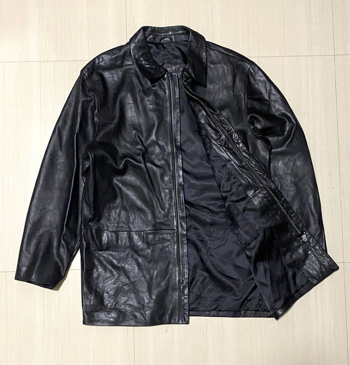 Balenciaga Balenciaga - 1997 Leather Zip-up Jacket Size US L / EU 52-54 / 3 - 9 Thumbnail