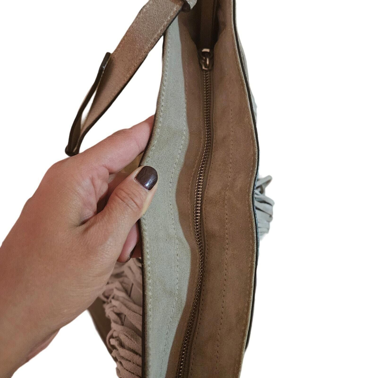 Michael Kors Michael Kors Suede Fringe Bag Billy Dark Dune Studded Tan Size ONE SIZE - 10 Thumbnail