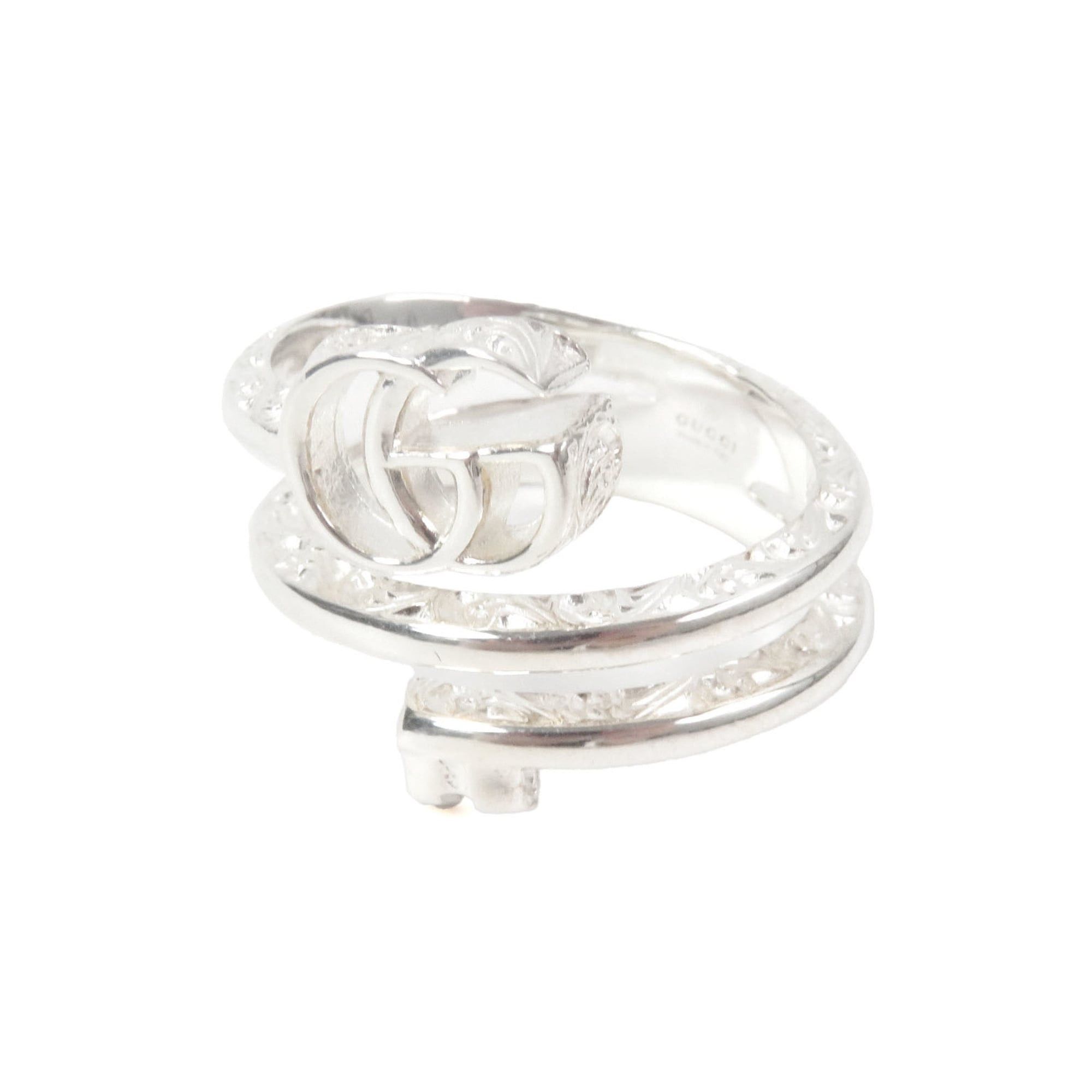 Gucci GUCCI 770719 Double G Key Motif Ring, AG925 Sterling Silver, 18k Gold, Made in Italy, Weight 8.36g, Men's Size ONE SIZE - 1 Thumbnail