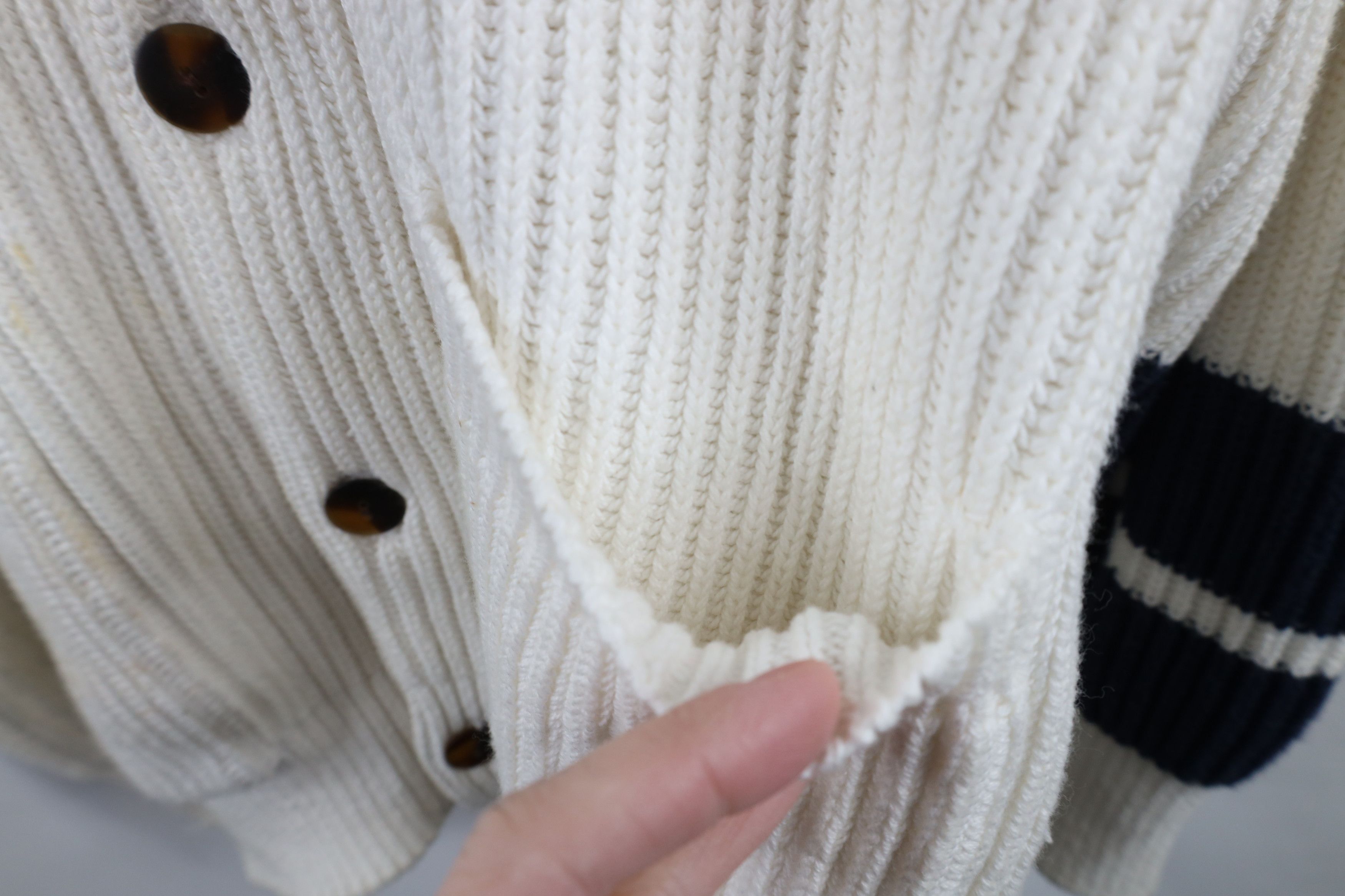 Nautica × Vintage Vintage 90s Nautica Ribbed Knit Shawl Cardigan Sweater Size US L / EU 52-54 / 3 - 9 Thumbnail