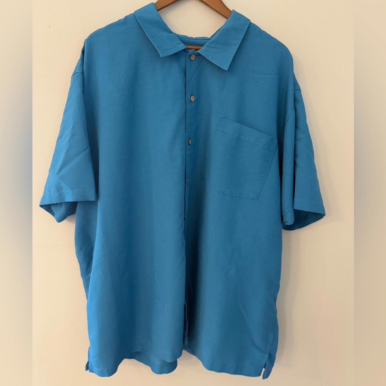David Taylor David Taylor teal blue short sleeve button up shirt SZ 3XL Size US XXL / EU 58 / 5 - 1 Thumbnail