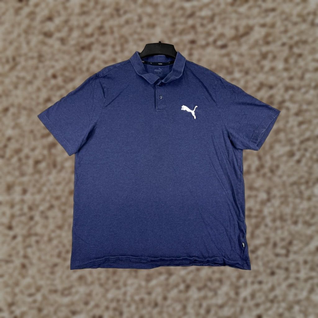 Puma PUMA Polo Shirt Mens Large Heather Blue Golf Polo Shirt Adult Large Blue Grassroot Golfwear Mens Size US L / EU 52-54 / 3 - 1 Thumbnail