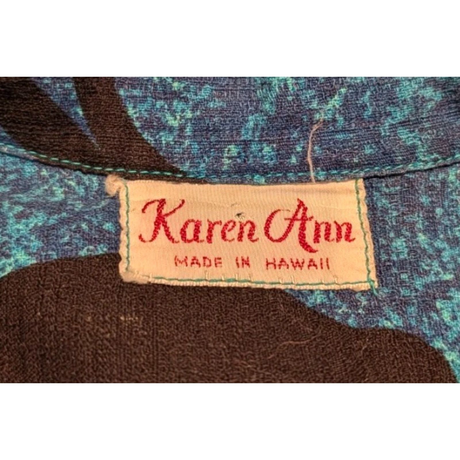 Vintage VINTAGE Karen Ann Hawaiian Shirt Mens Small Blue Floral 1970s Cotton Short Sleeve 38" Chest 27" Length US Made Mens Size US S / EU 44-46 / 1 - 5 Thumbnail