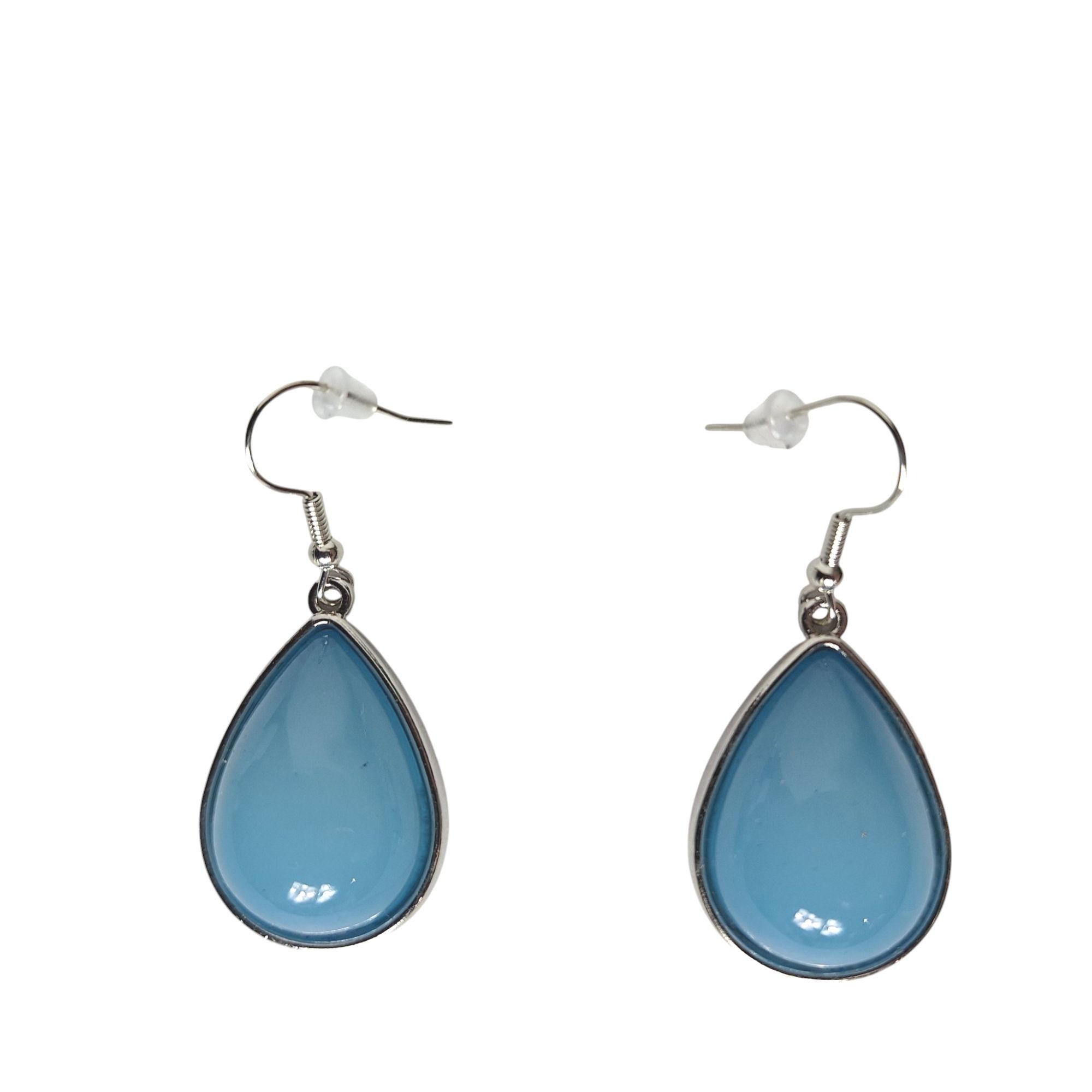 Other Blue Teardrop Dangle Earrings Silver Tone Coastal Beachy Boh Size ONE SIZE - 1 Thumbnail
