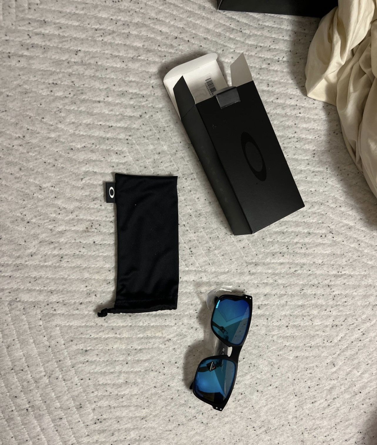 image of Oakley Holbrook Matte Black Prizm Sapphire Iridium Polarized Lenses, Men's