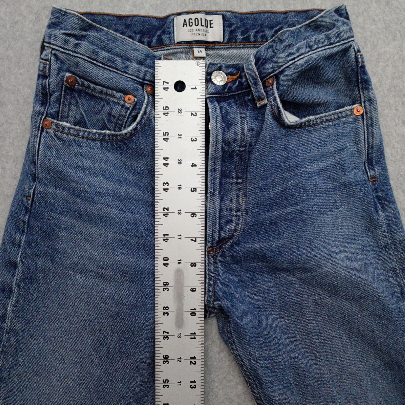 Agolde AGOLDE Jeans Shirt? Distressed Blue Straight Womens 24x26 Denim 24 Jeans Distressed Blue AGOLDE Women Sizes 24x26 Size 42" / US 20 - 6 Thumbnail