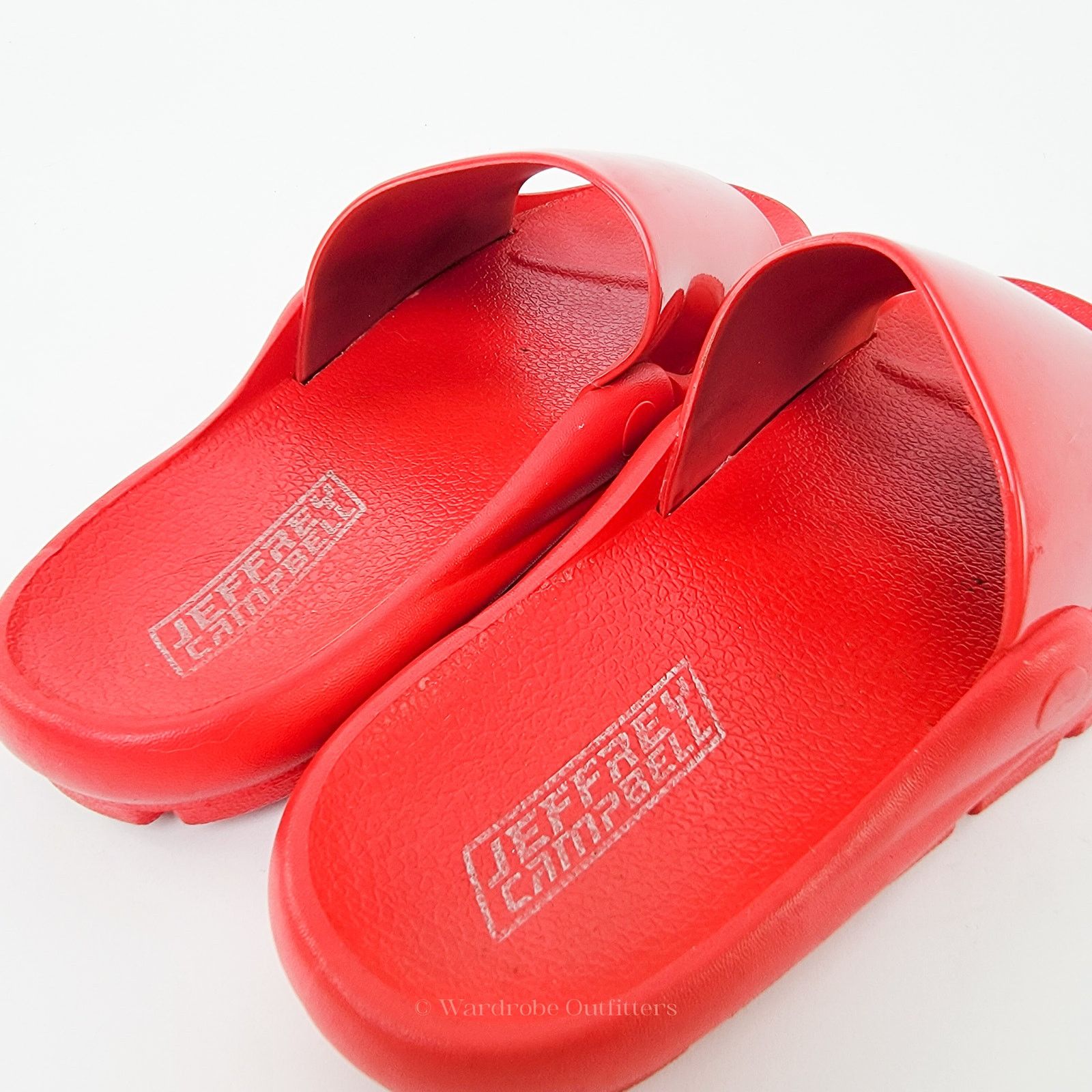Designer Jeffrey Campbell Red Slip On Slide Sandals - 9 Size US 9 / IT 39 - 2 Thumbnail