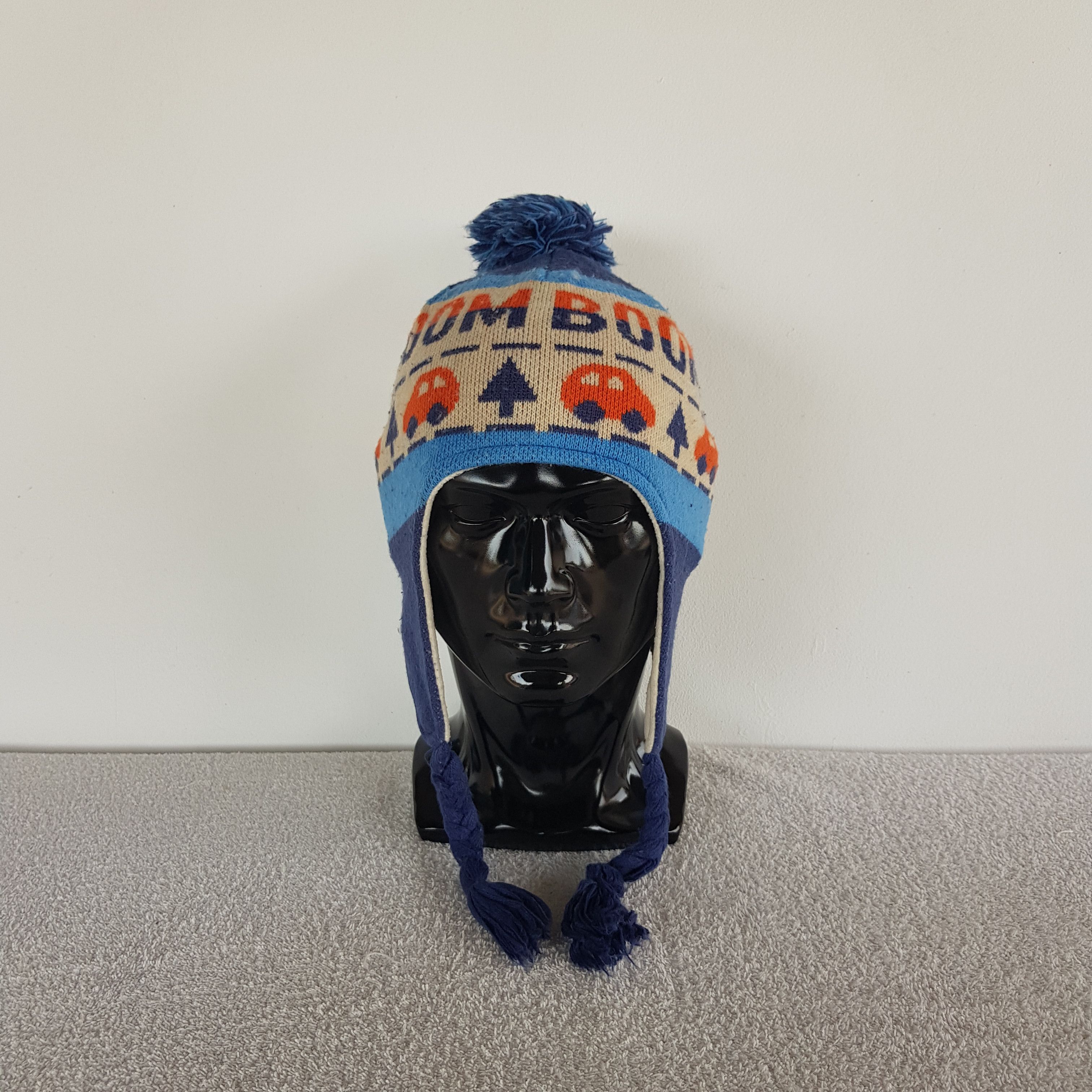 Other Vintage Japanese Earflap Beanie Ribbed Knit Snow Caps Hats. Size ONE SIZE - 2 Thumbnail