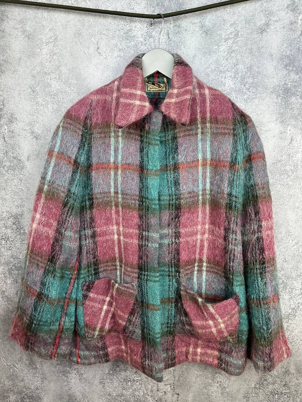 Designer Andrew Stewart 80s Mohair Wool Tartan Sleeveless Coat+Hat Size L / US 10 / IT 46 - 1 Thumbnail