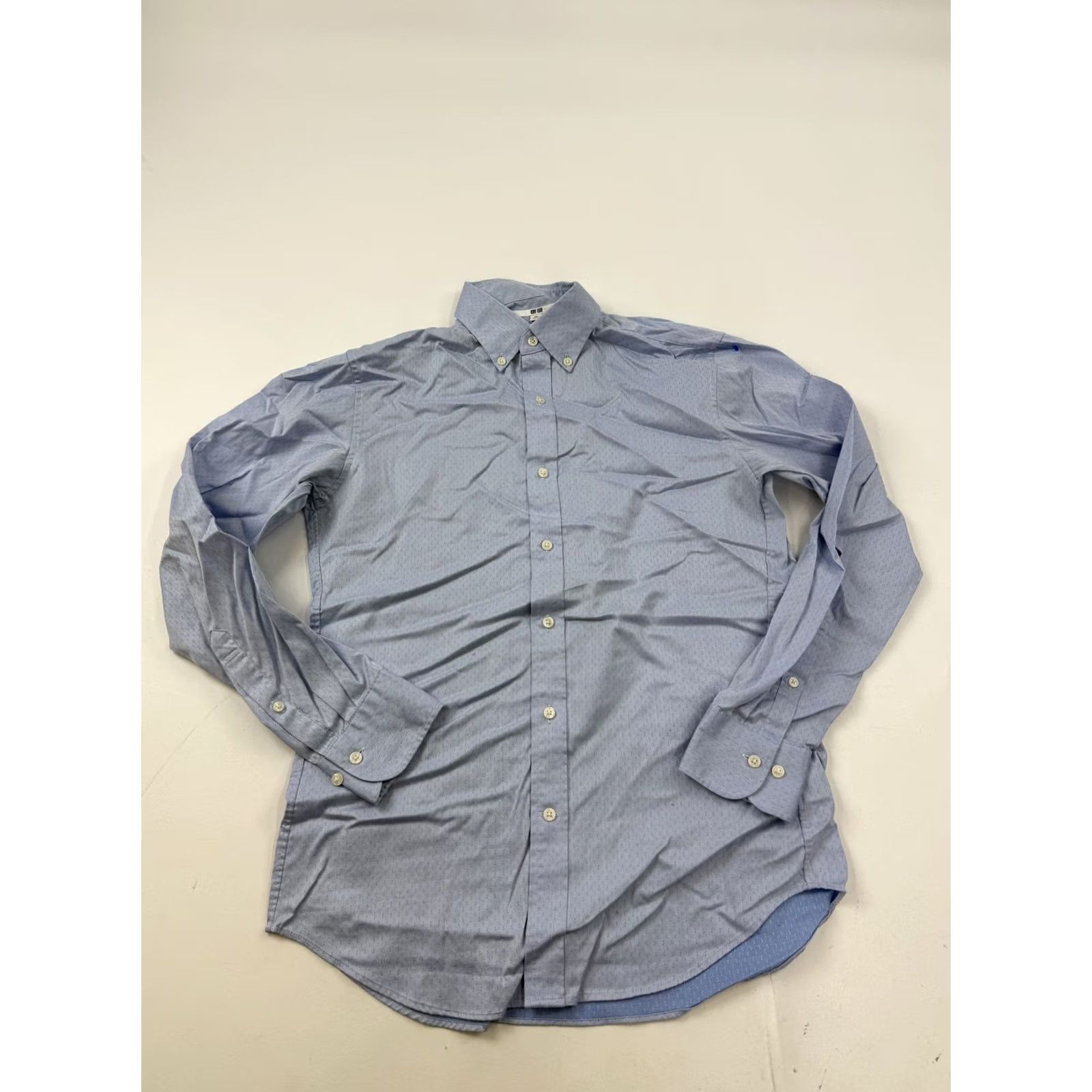 Uniqlo Uniqlo Shirt Mens XS Blue Herringbone Slim Fit Long Sleeve Dress Top Button Down Size US XS / EU 42 / 0 - 2 Thumbnail