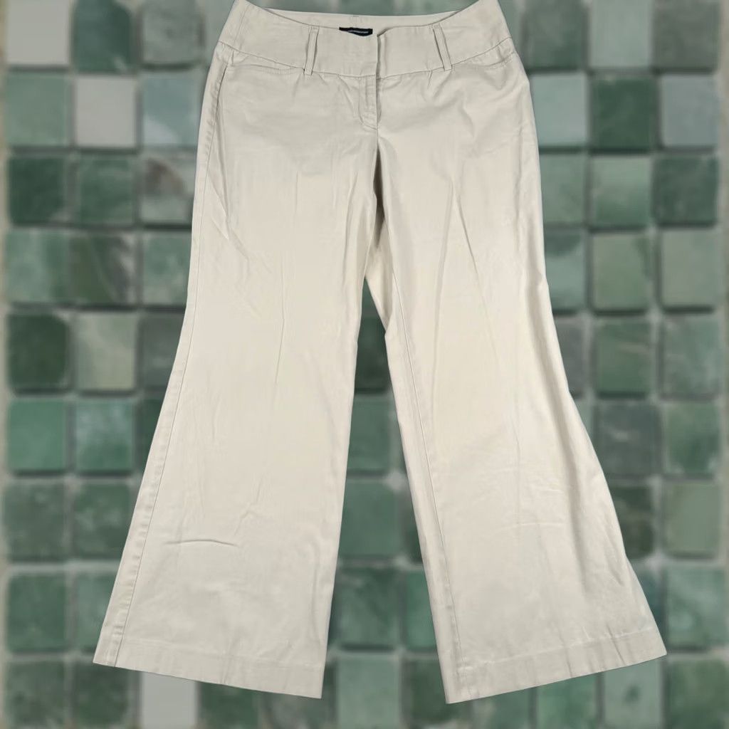 Express VINTAGE Y2K Express Editor Pants Khaki Tan Wide Flare Leg Career Workwear Retro Size 34" / US 12 / IT 48 - 1 Thumbnail