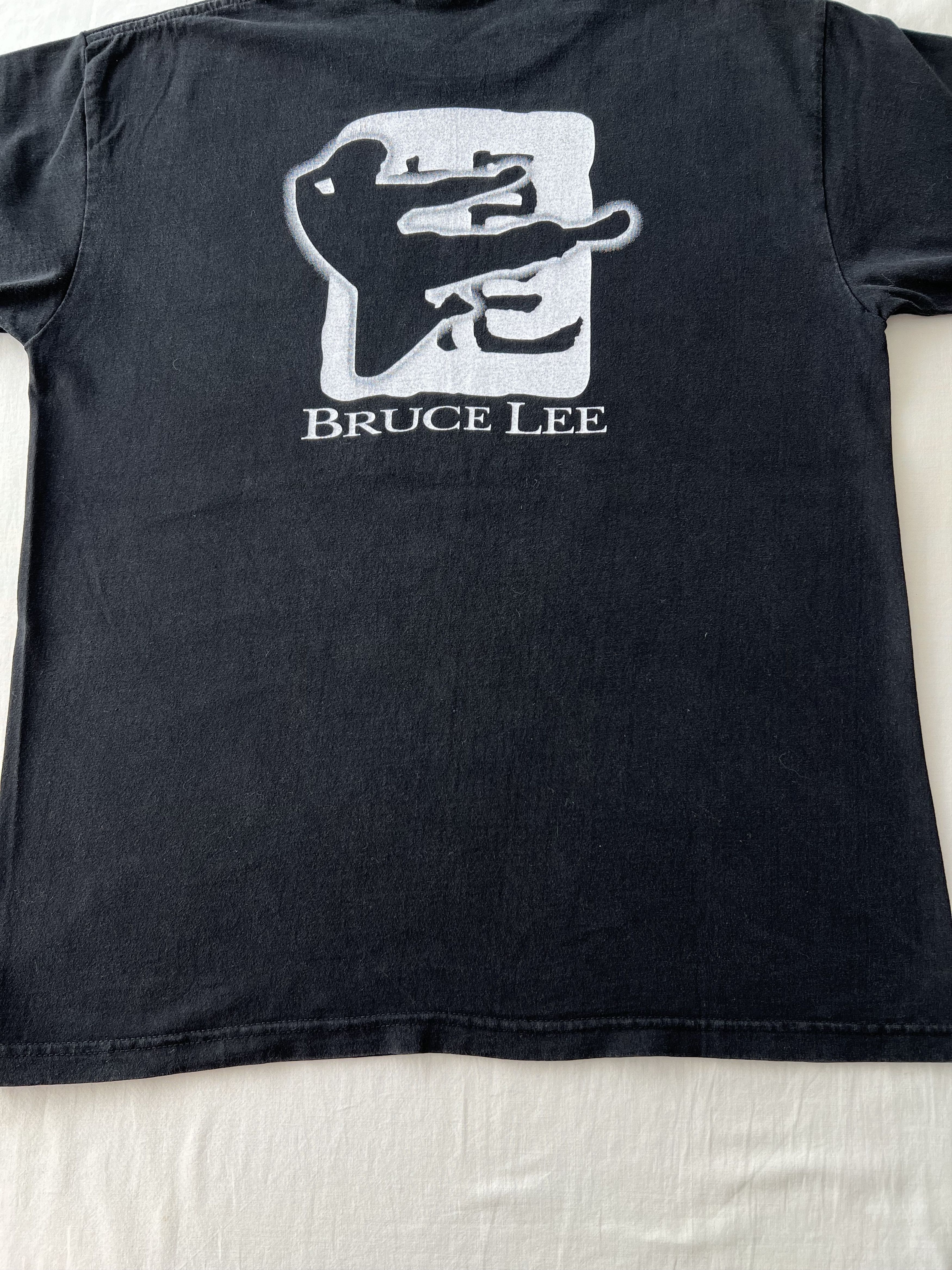 Vintage Vintage 90s Bruce Lee Dragon Movie Actor Black T-shirt Size US M / EU 48-50 / 2 - 17 Thumbnail
