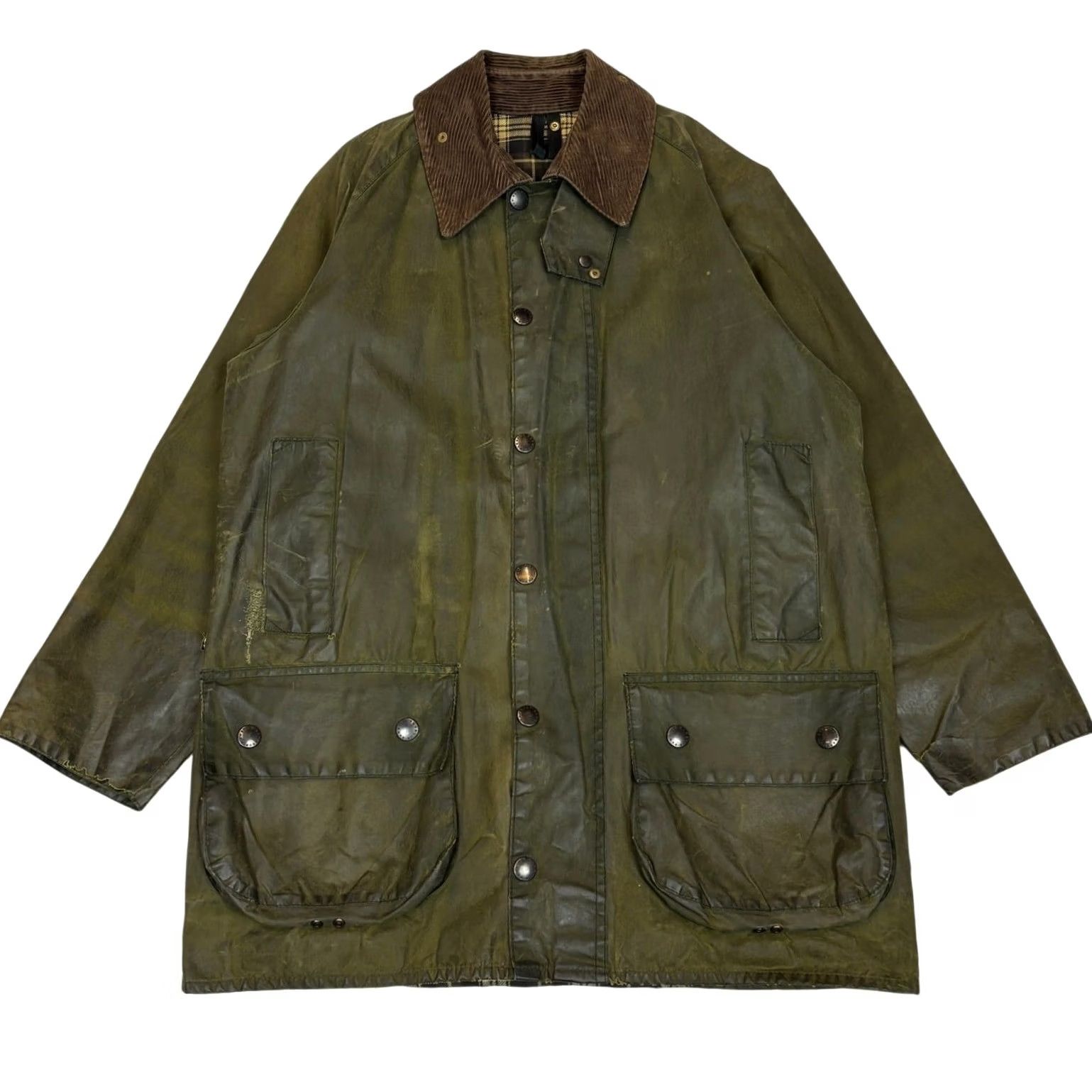 Barbour Barbour Beaufort Jacket Barbour Classic Beaufort Waxed Plaid Lined Olive Jacket Men’s C38 Mens M Olive Waxed Collared Zipper Snap Overcoat Size US M / EU 48-50 / 2 - 2 Thumbnail