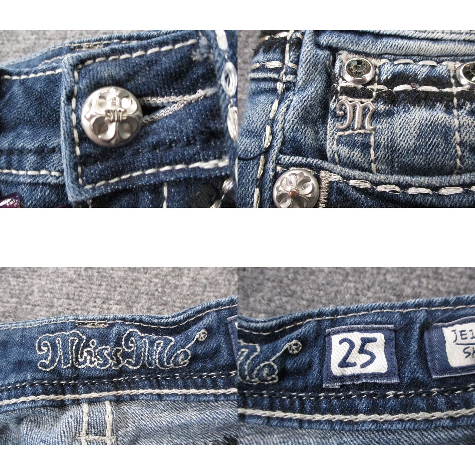 Miss Me Miss Me Jeans Womens 25 Blue Denim Buckle Skinny Faded Y2K Casual Stretch Jeans Girls Womens 25 Blue Denim Buckle Skinny Faded Y2K Casual Stretch Size 42" / US 20 - 8 Thumbnail