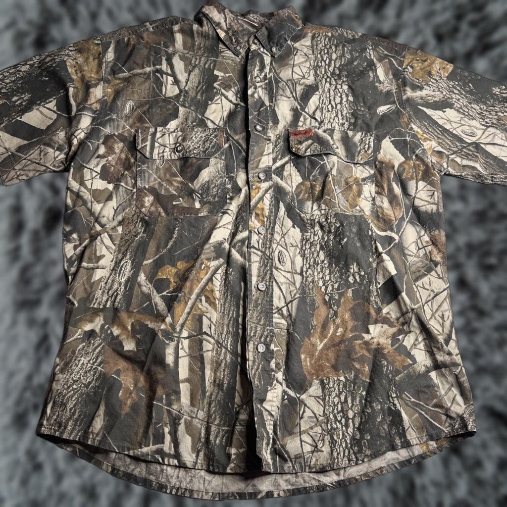 Vintage Woolrich Shirt Mens L Brown Realtree Camo Short Sleeve Button Up Hunting Outdoor Size US L / EU 52-54 / 3 - 1 Thumbnail