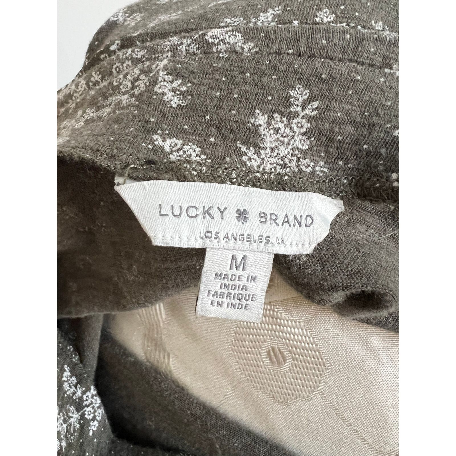 Lucky Brand Lucky Brand Women's Green Long Sleeve Floral Blouse Medium Size M / US 6-8 / IT 42-44 - 6 Thumbnail