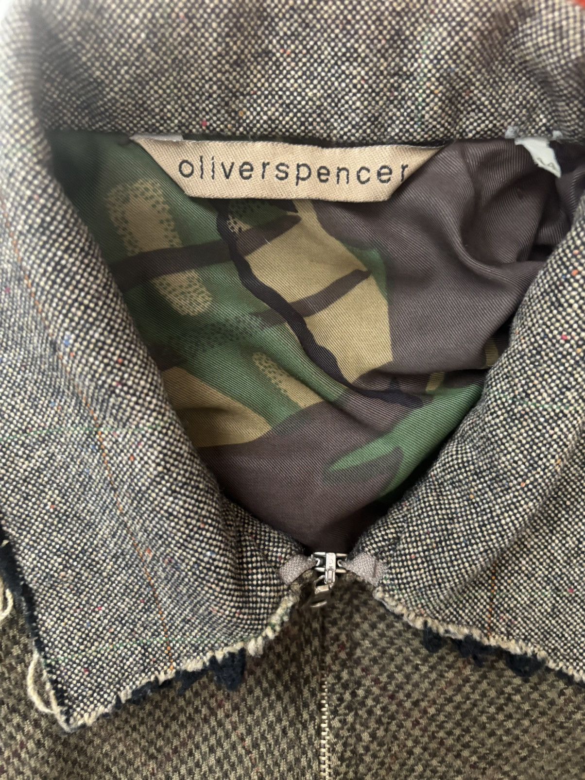 Oliver Spencer Oliver Spencer Distressed Wool Panel Zip Jacket Size US S / EU 44-46 / 1 - 4 Thumbnail