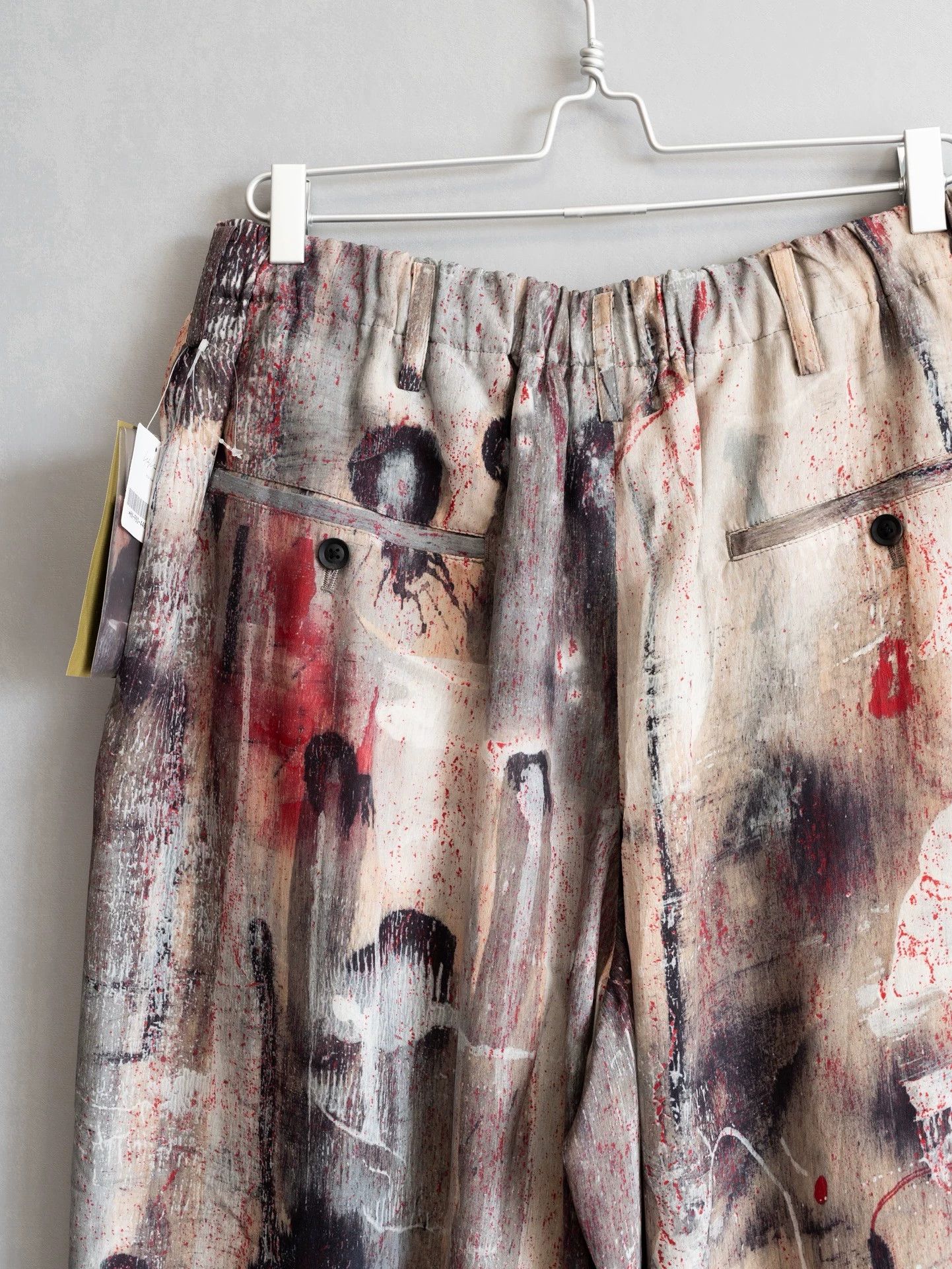 Yohji Yamamoto Yohji Yamamoto 21AW Silk Paint-Splatter Short Hakama Pants Size US 34 / EU 50 - 8 Thumbnail