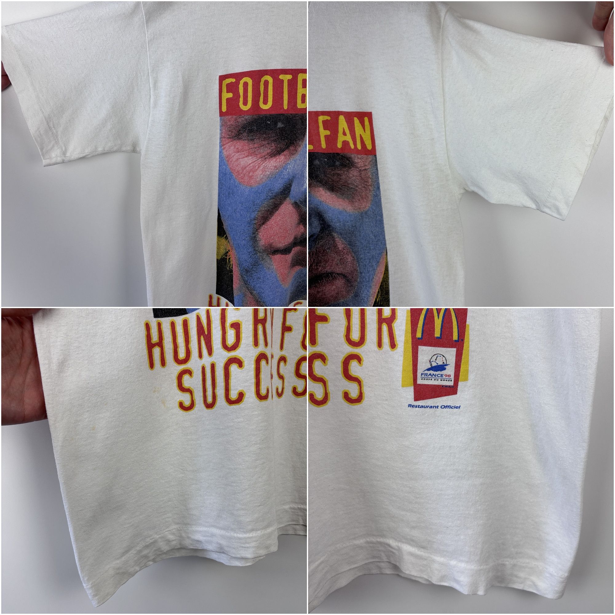 Vintage France 1998 Football Fan Hungry For Success T-Shirt ~XS-S Size US XS / EU 42 / 0 - 5 Thumbnail