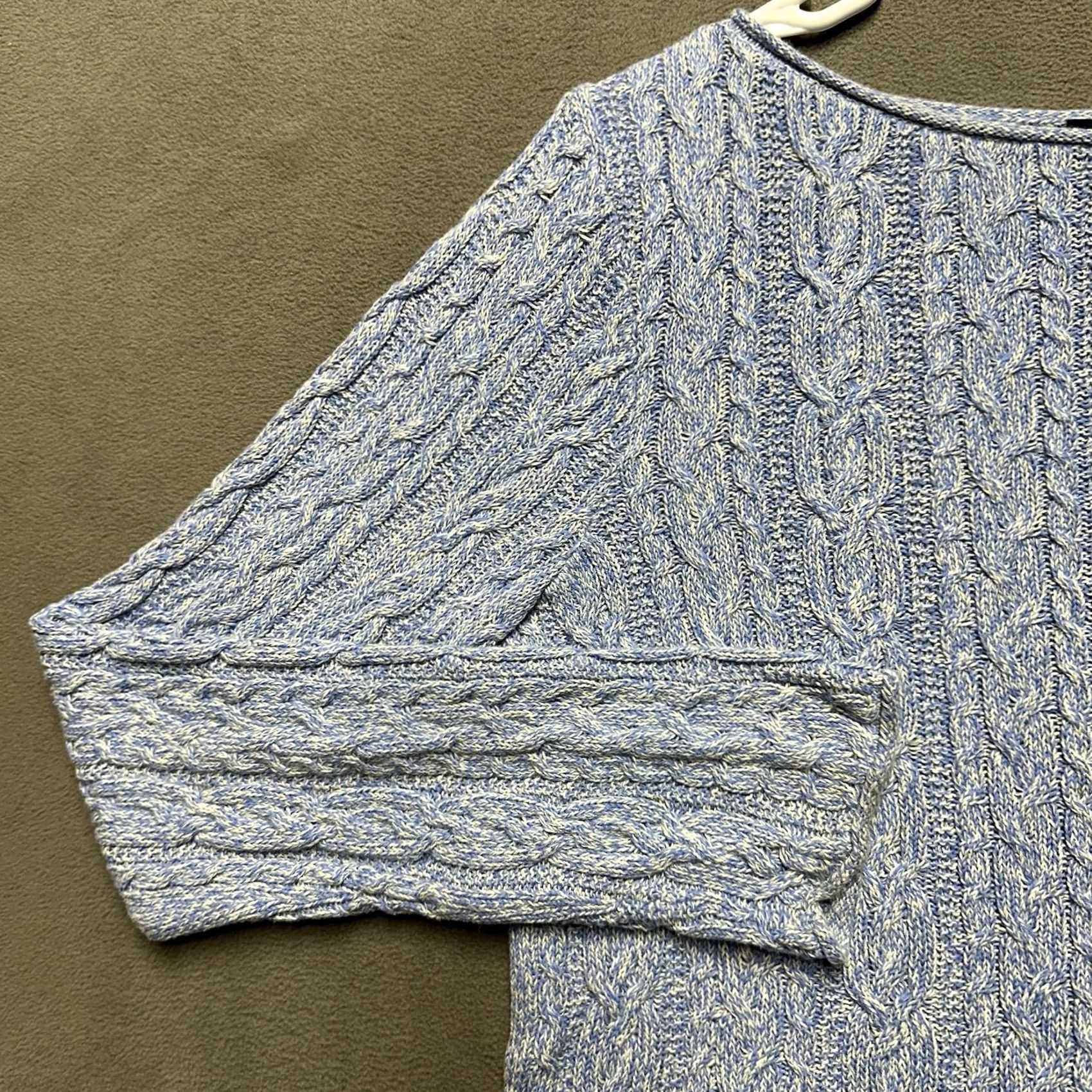 Ralph Lauren VINTAGE Ralph Lauren Sweater Womens Large Blue Cable Knit Roll Neck Cotton LRL Size L / US 10 / IT 46 - 7 Thumbnail