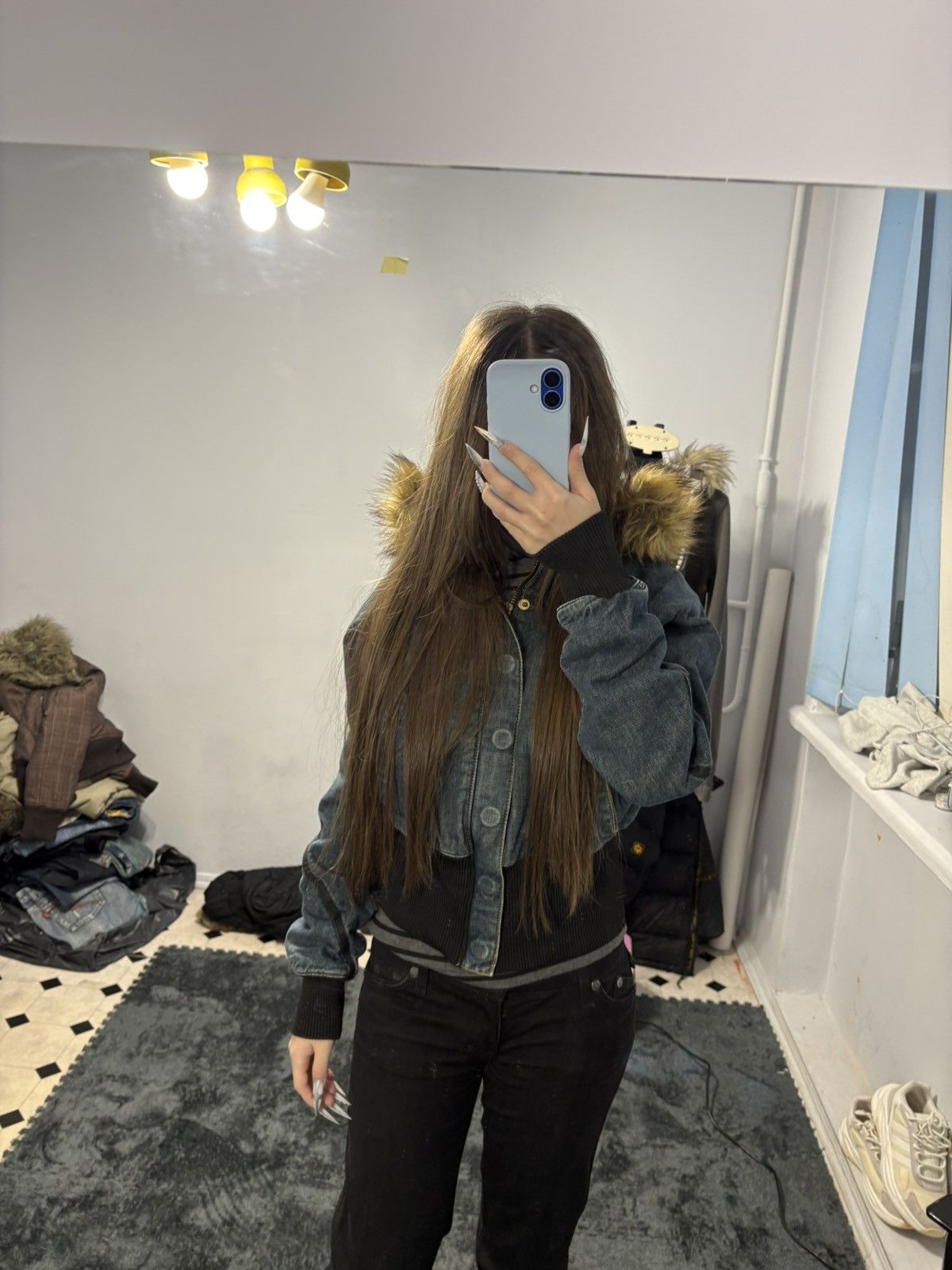 Engineered Garments × Levi's Vintage Levis Enginereed Jeans Denim Fur Bomber Jacket Size M / US 6-8 / IT 42-44 - 3 Thumbnail
