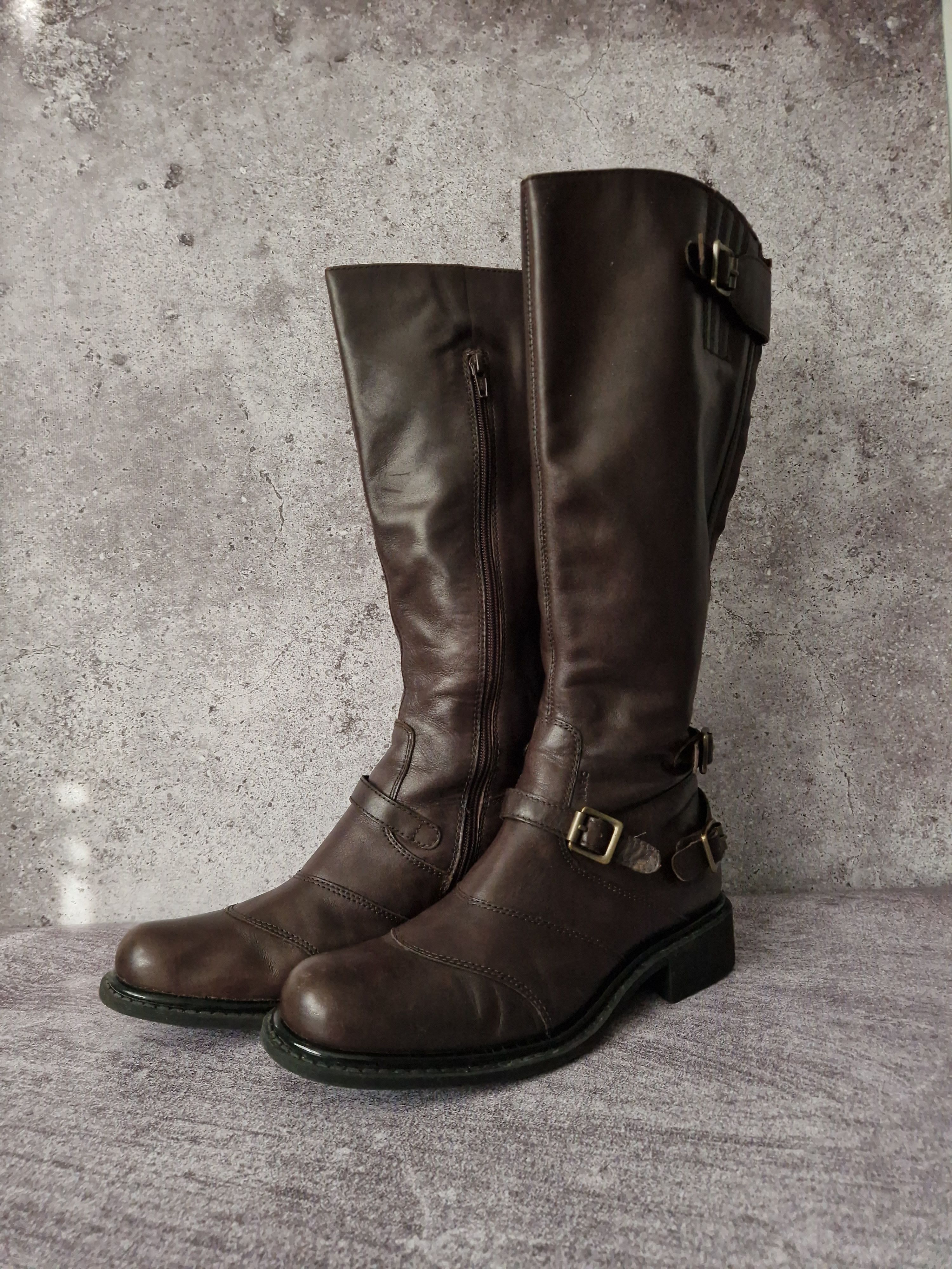 If Six Was Nine Genuine leather moto boxing high brown japan style boots Size US 10 / IT 40 - 2 Thumbnail