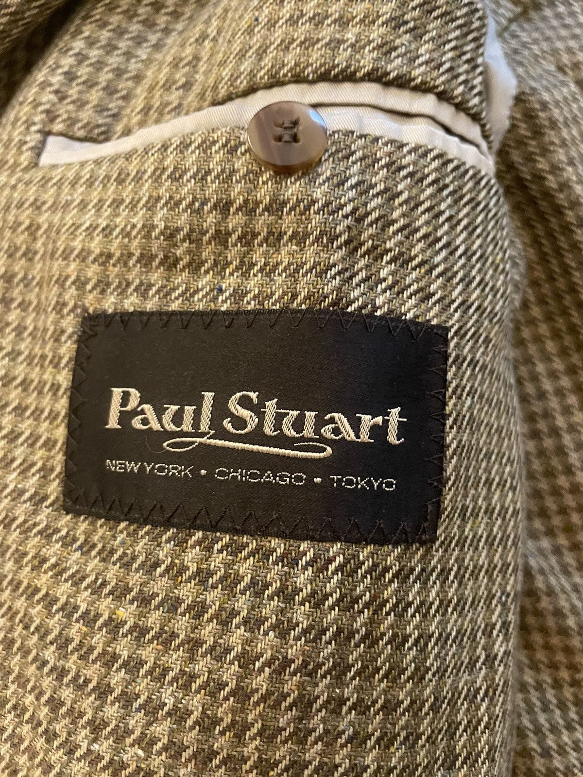 Paul Stuart Small Check Print Deconstructed Patch Pocket Jacket Size 46R - 6 Thumbnail