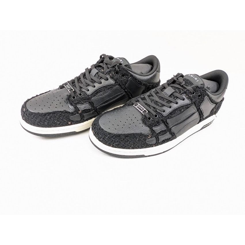 Amiri o1rshd1 Boucle Skelton Low-Top Sneakers in Black Size US 13 / EU 46 - 17 Thumbnail