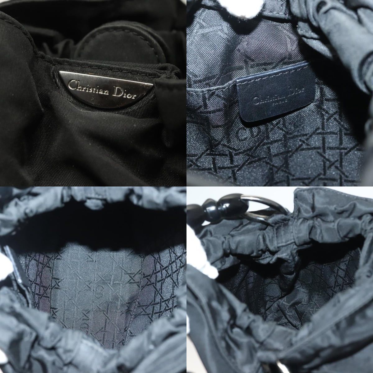 Dior DIOR Maris Pearl Hand Bag Nylon Black Silver Size ONE SIZE - 11 Thumbnail