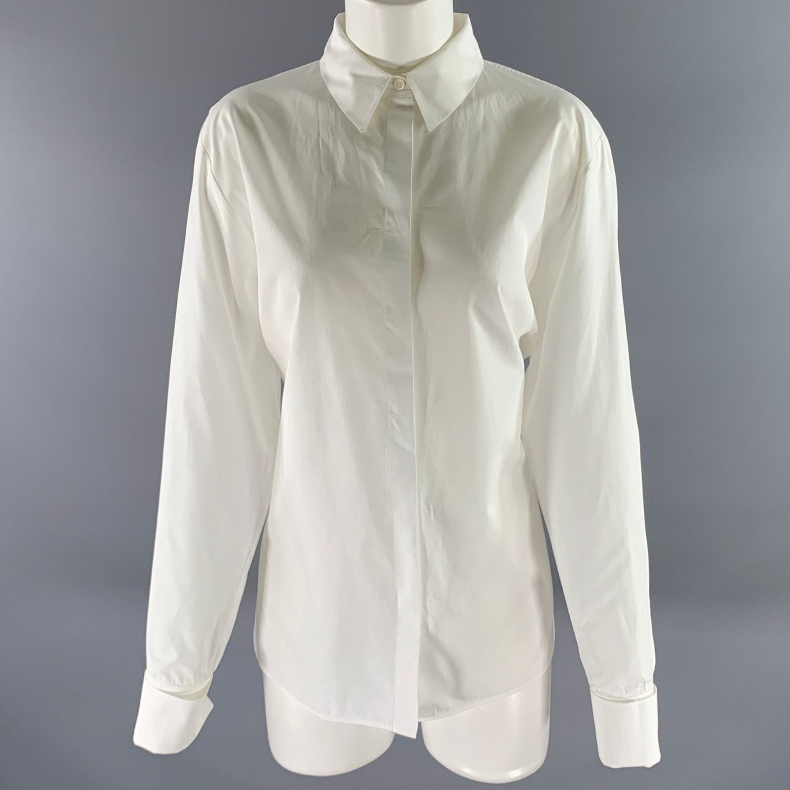 Loro Piana LORO PIANA Size 12 White Cotton Dress Shirt Size XL / US 12-14 / IT 48-50 - 1 Thumbnail