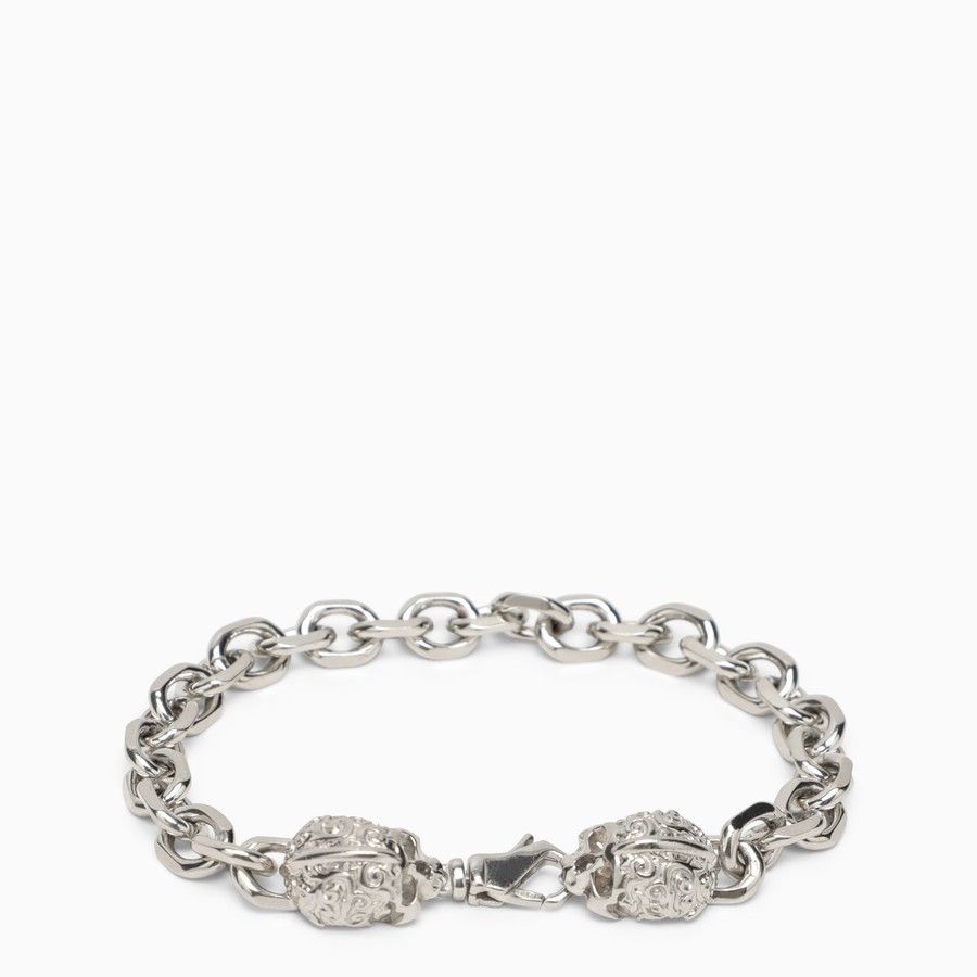 Emanuele Bicocchi o1d2blof0225 Size: L / Skull Chain Bracelet in Silver Size ONE SIZE - 3 Thumbnail