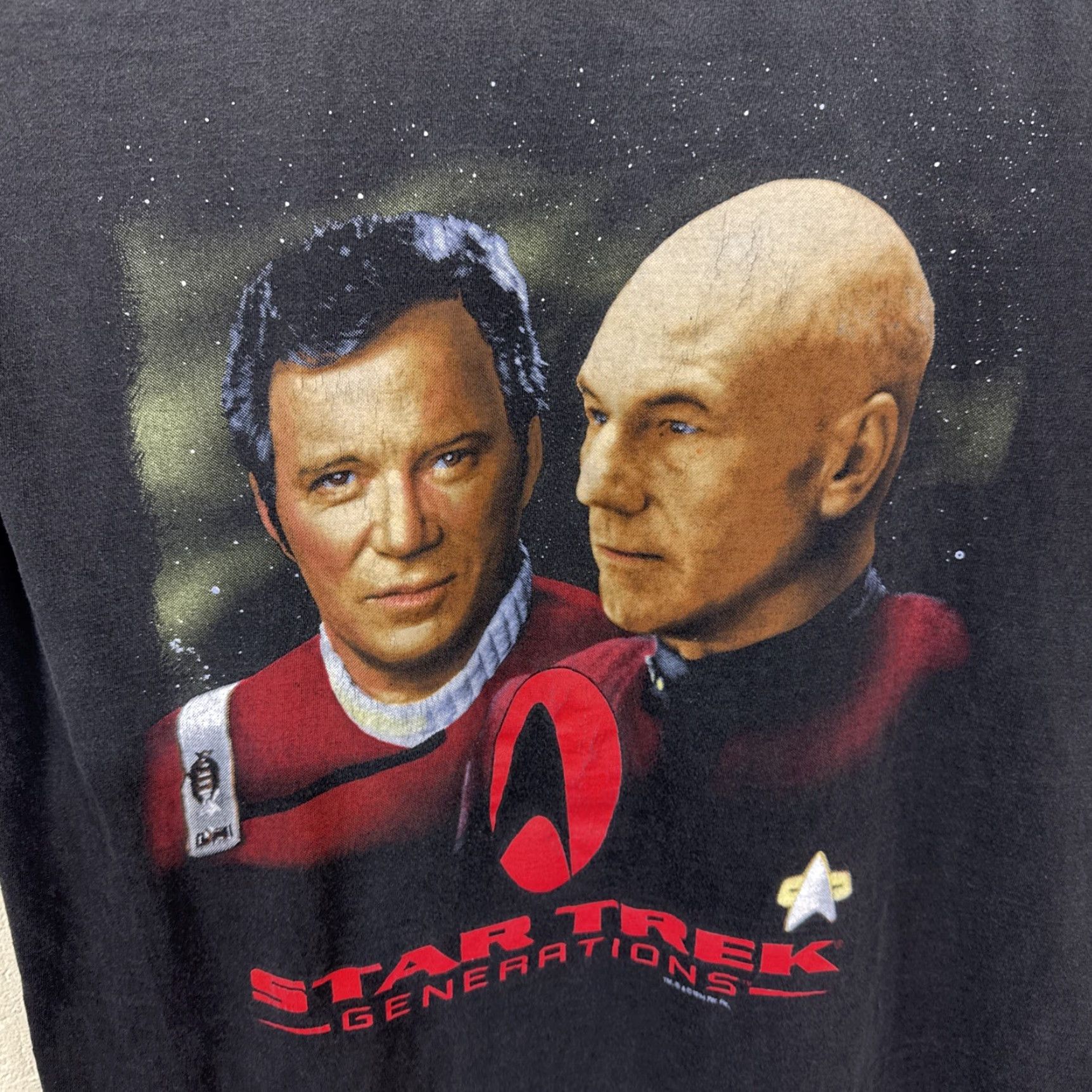 Vintage VINTAGE Star Trek Generations Men's XL T-Shirt Crew Neck Short Sleeve Black Sci-Fi Logo 90s Size US XL / EU 56 / 4 - 7 Thumbnail