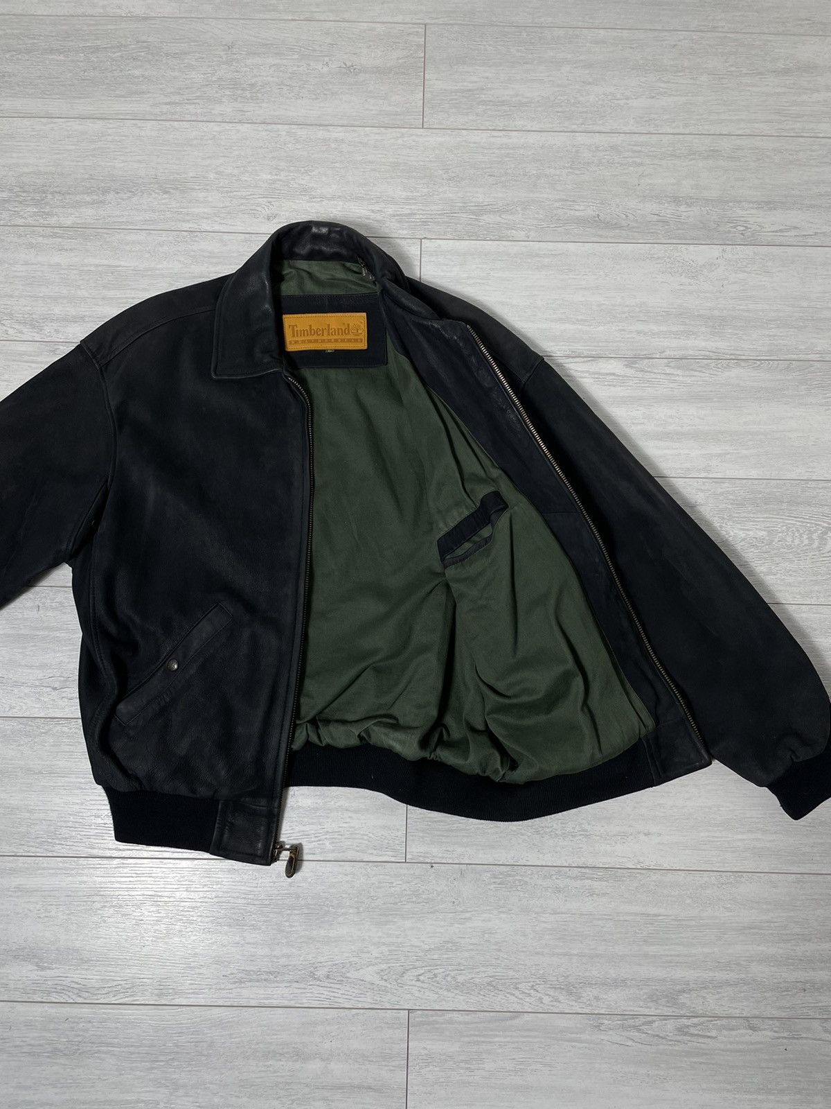 Timberland × Vintage Timberland Leather Black Bomber Weather-gear Size US L / EU 52-54 / 3 - 20 Thumbnail