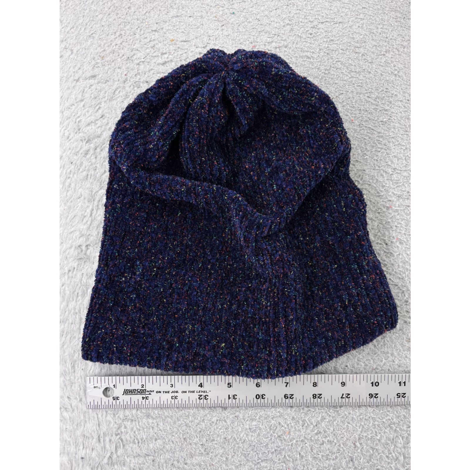 Vintage New York Accessory Group Beanie Toque Adult One Size Blue Speckled Confetti Knit Polyester Blend Ski Size ONE SIZE - 3 Thumbnail