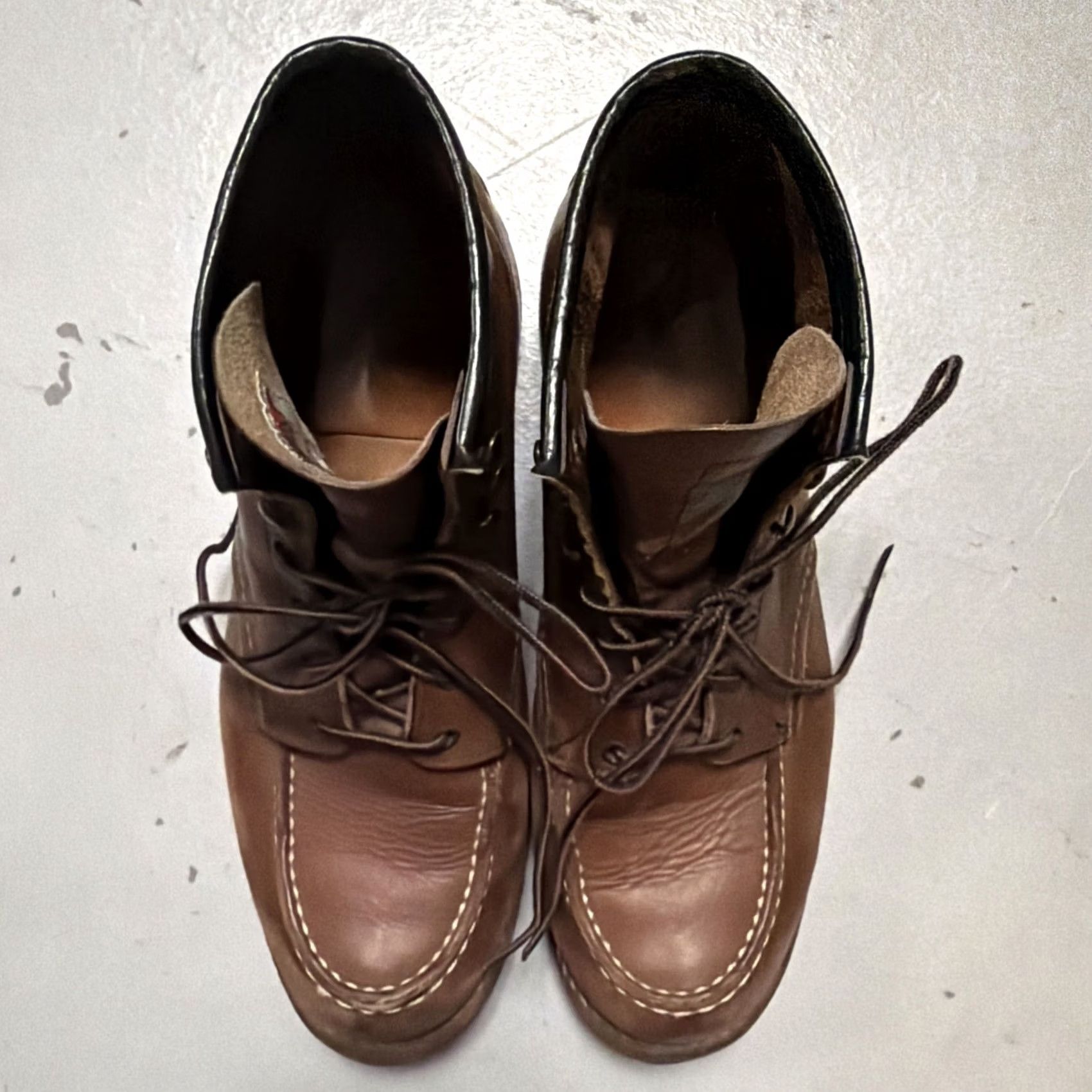 Red Wing Red Wing Heritage 3954 Roughneck 6” Leather Work Boots Mens 11.5 Brown Leather USA 90s Workwear Biker Size US 12 / EU 45 - 3 Thumbnail